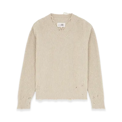 MM6 Maison Margiela Women's Wool Sweater "Nude"