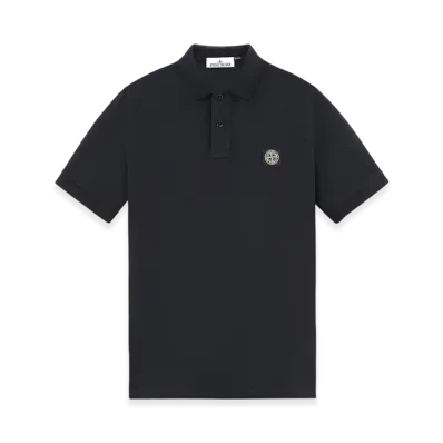 Stone Island 2SC17 Stretch Organic Cotton Pique Slim Fit S/S Polo Shirt - 24FW "Navy Blue"