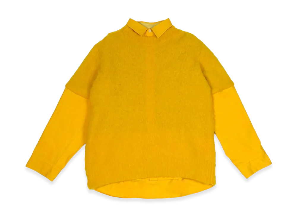 サカイ リップ ストップ x ニット プルオーバー "イエロー"