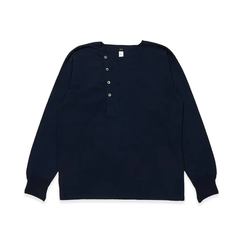 T.T Taiga Takahashi LOT.618 Side Henley Neck Shirt "Navy"