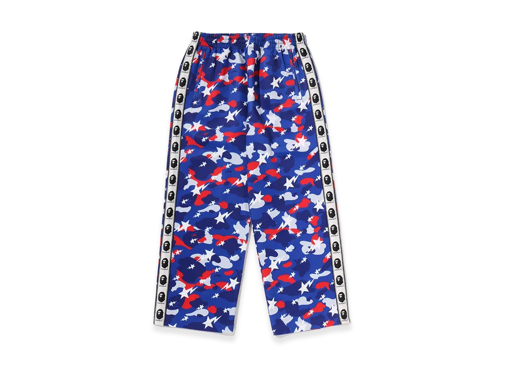 A BATHING APE Sta Strike Camo Loose Fit Track Pants "Blue"