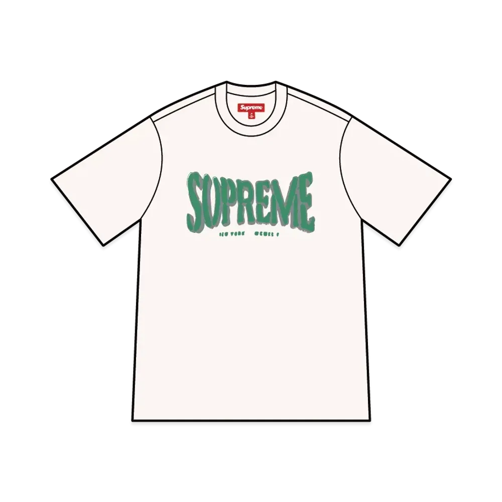 Supreme Flocked Washed S/S Top "White"