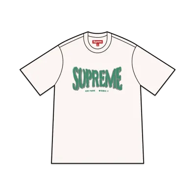 Supreme Flocked Washed S/S Top "White"