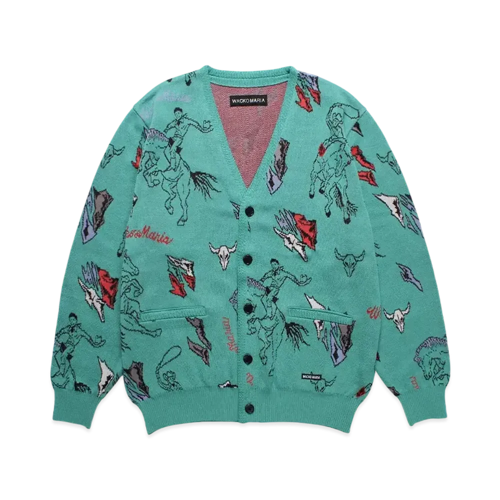 WACKO MARIA Jacquard Knit Cardigan "Green"