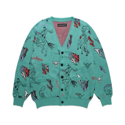WACKO MARIA Jacquard Knit Cardigan "Green"