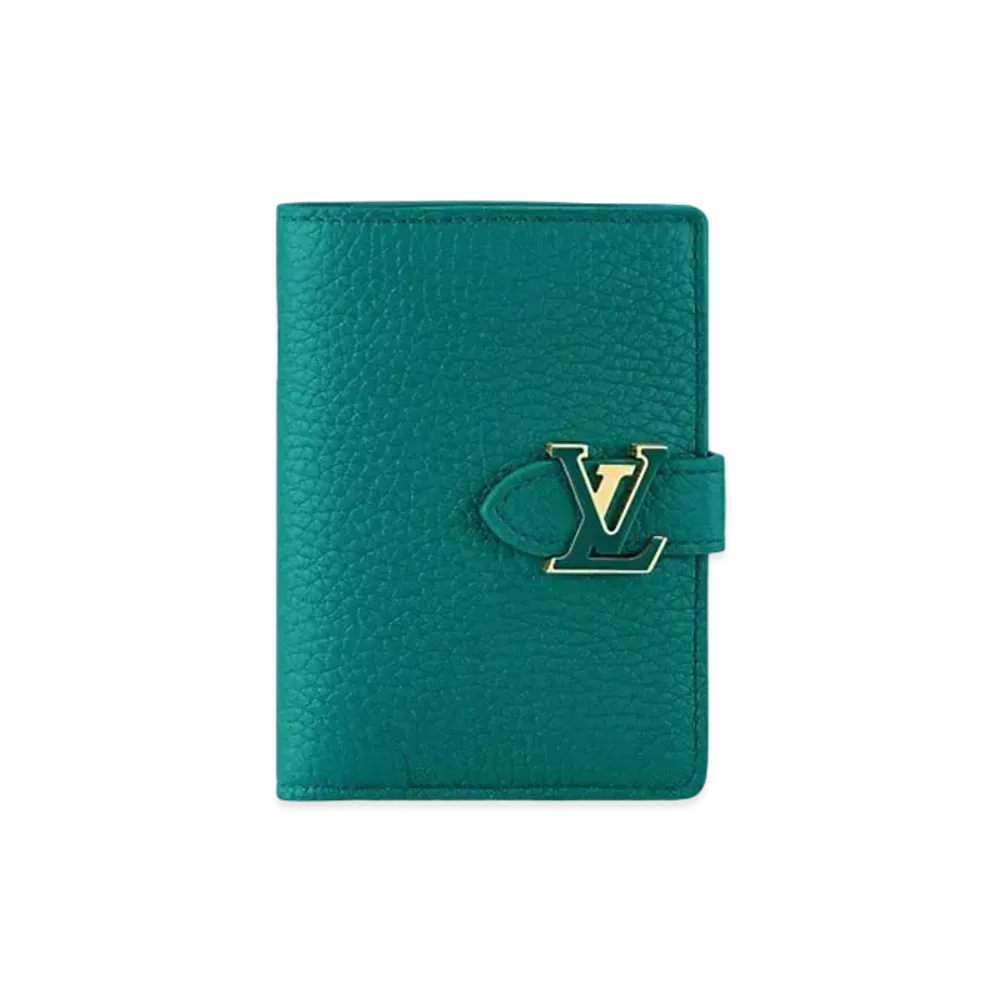 Louis Vuitton LV Vertical Compact Wallet Taurillon Leather "Emeraude"