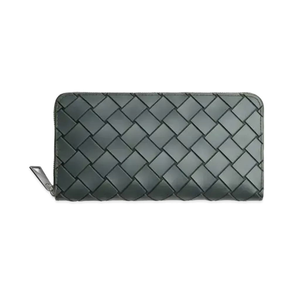Bottega Veneta Intrecciato Rubber Zip Around Wallet "Camping"