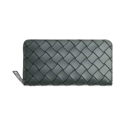 Bottega Veneta Intrecciato Rubber Zip Around Wallet "Camping"