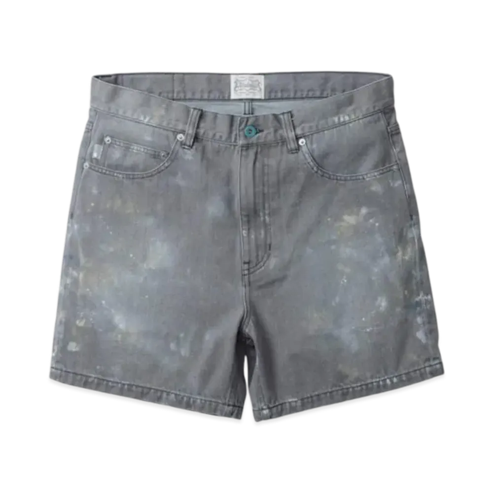 MADNESS Splattered Crush Denim Shorts "Grey"