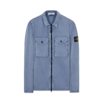 Stone Island 113WN BRUSHED COTTON CANVAS_'OLD' EFFECT "Pastel Blue"