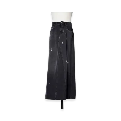 MM6 Maison Margiela Women's Paint Denim Skirt "Black"