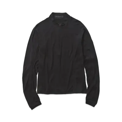 Goldwin 0 Wool Half Zip Long Sleeve Tee Shirt (Unisex) "Black"