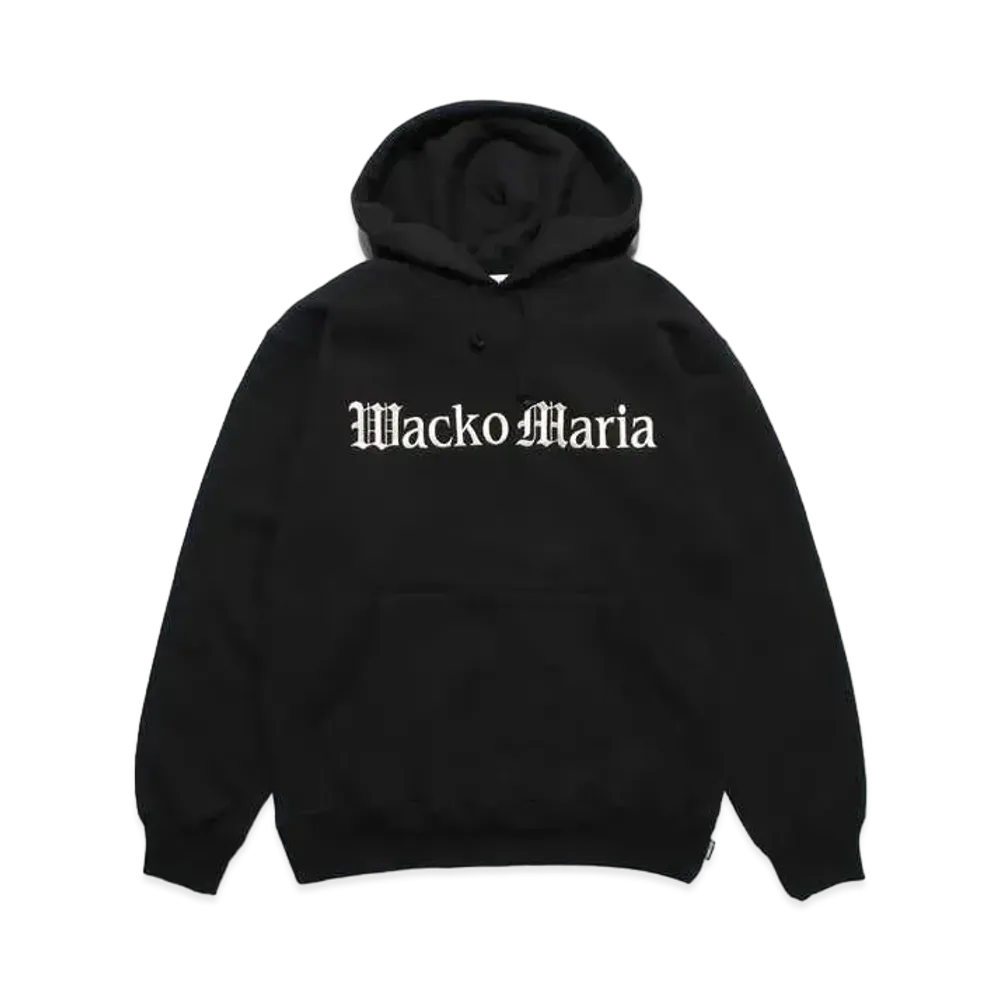 WACKO MARIA Middle Weight Pull Over Hooded Sweat Shirt "Black"