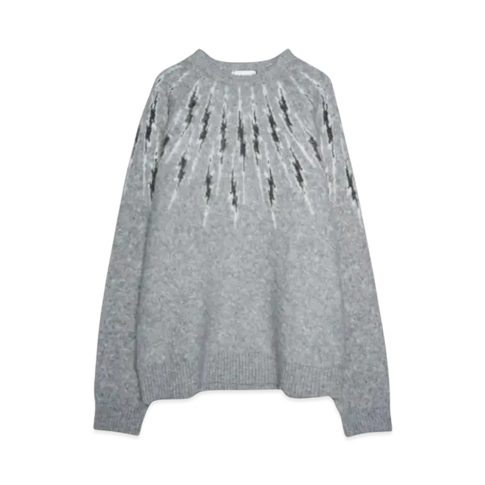 TAIN DOUBLE PUSH THUNDER CREW NECK KNIT "GREY"