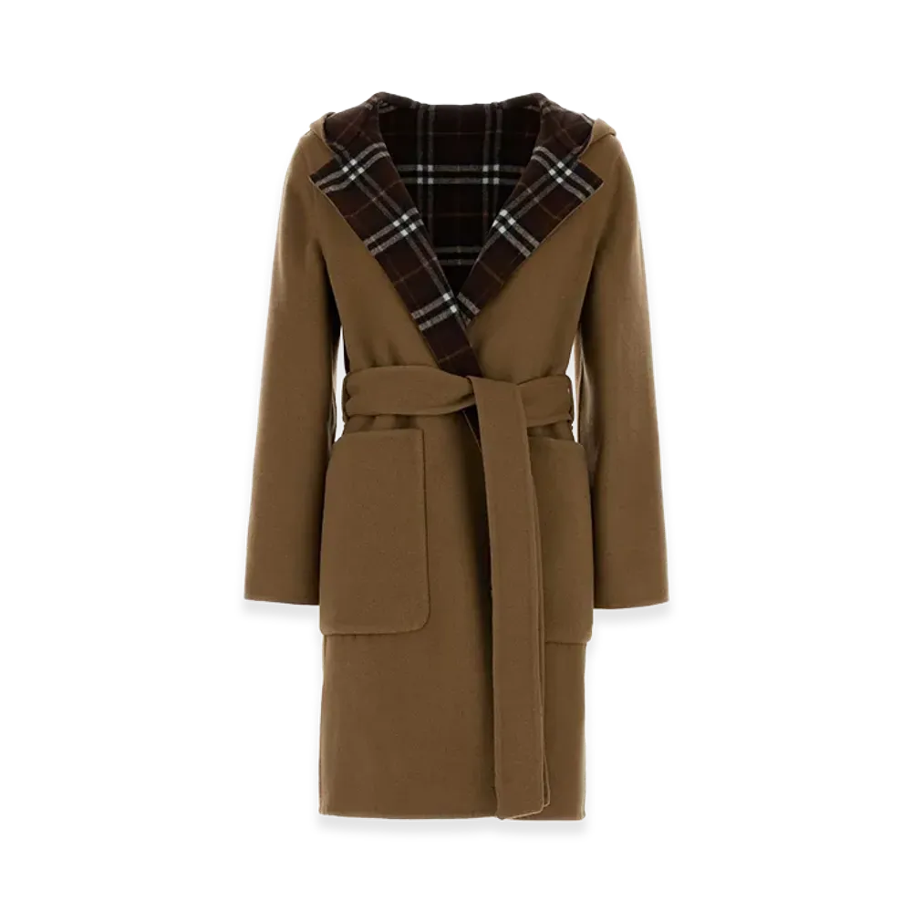 Burberry Women's Wool Reversibile Coat "Brown/Camel"