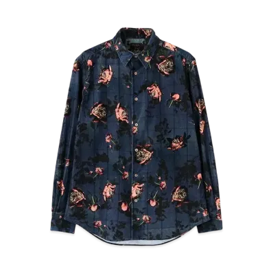 Paul Smith Dark Film Print Corduroy Shirt "Navy"