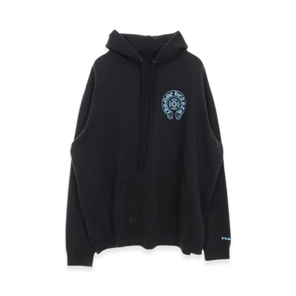 Chrome Hearts Horseshoe Logo Pullover Hoodie "Black/Blue"