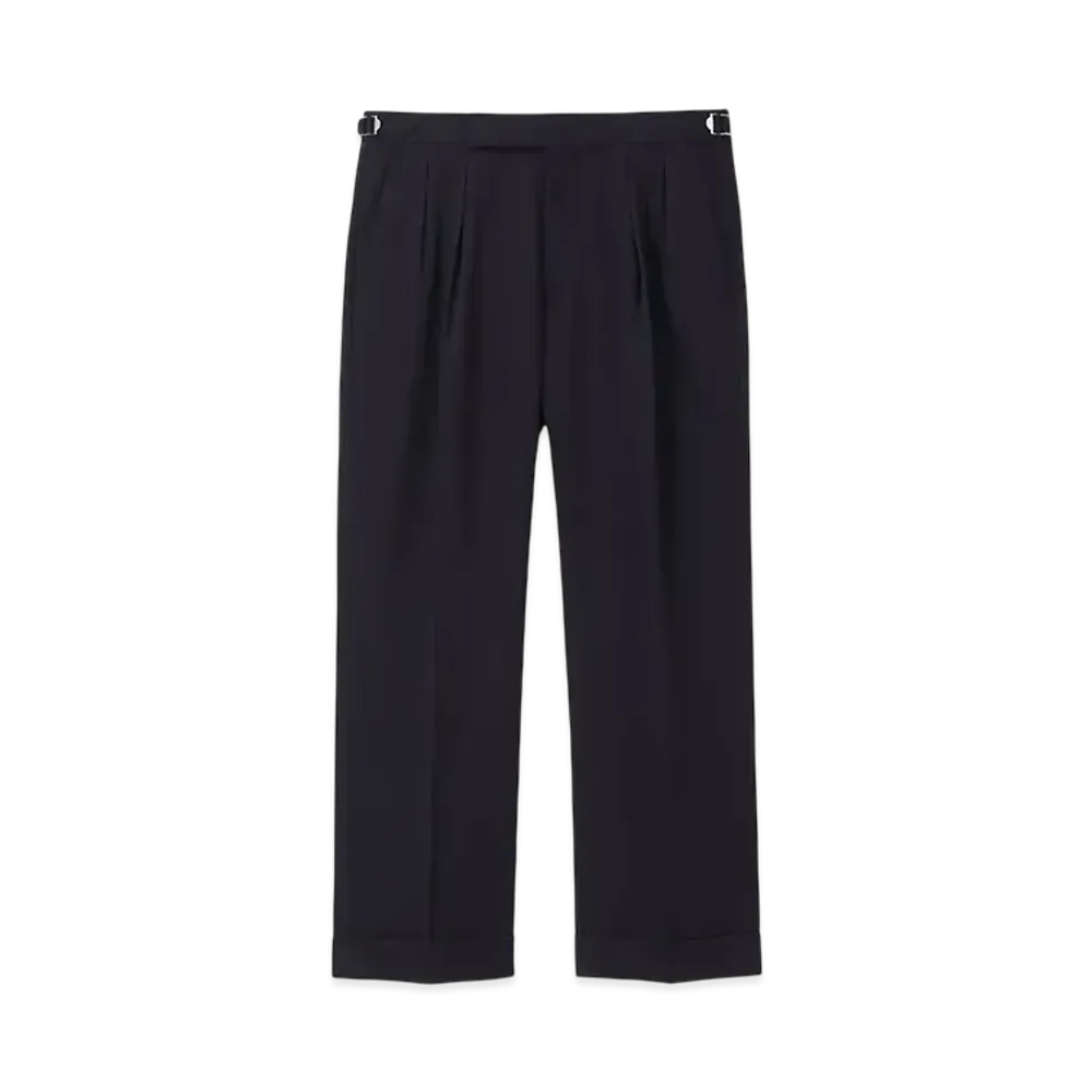 Paul Smith Wool Gabardine Two-Tuck Trousers "Dark Purple"