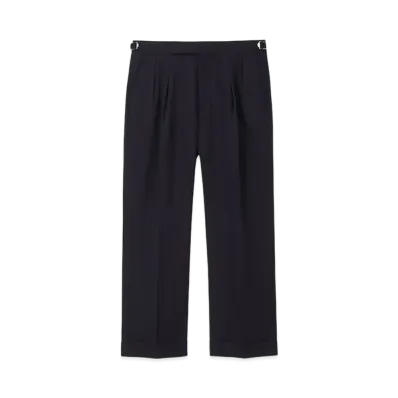 Paul Smith Wool Gabardine Two-Tuck Trousers "Dark Purple"