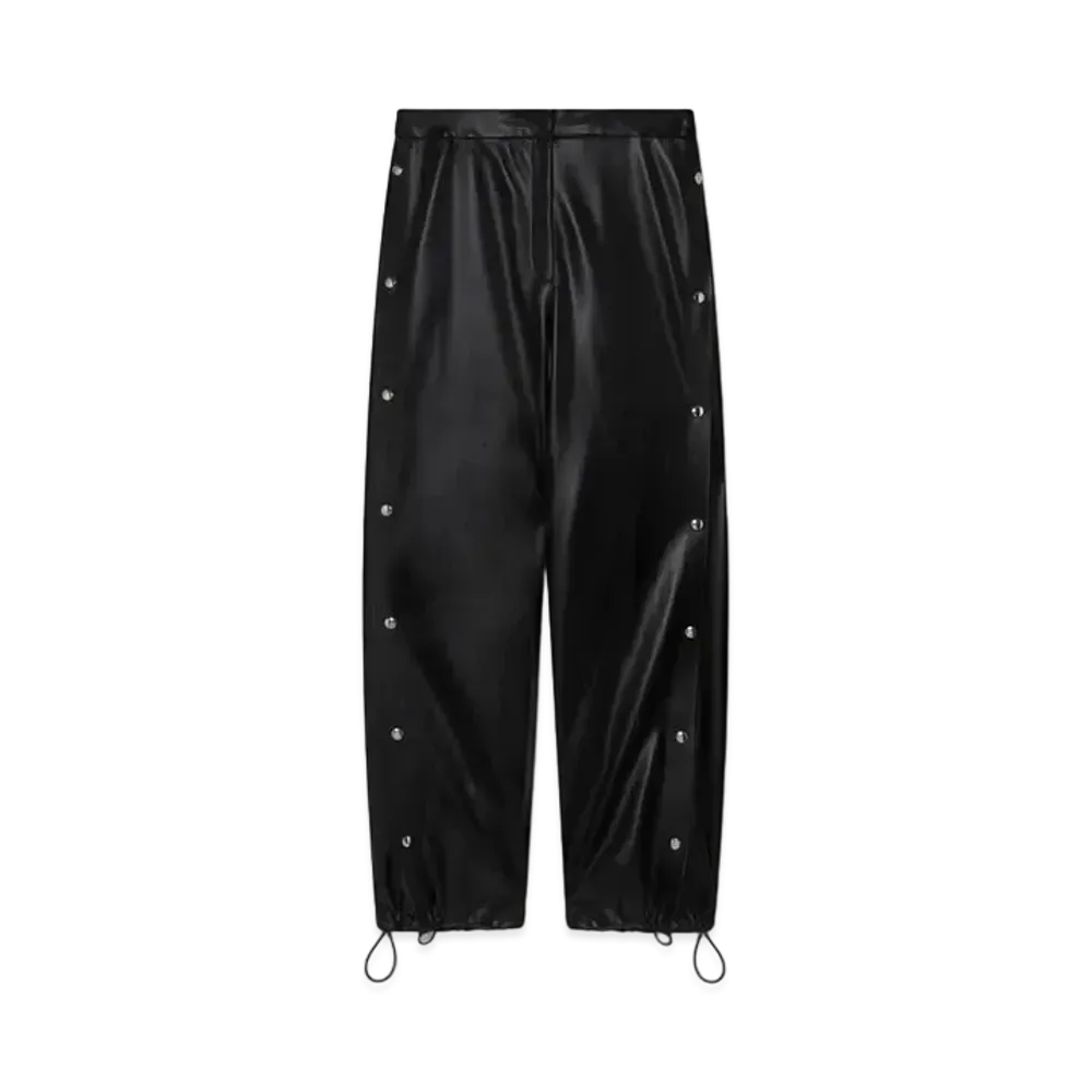 STELLA McCARTNEY Wide-Leg Popper-Studded Joggers "Black"
