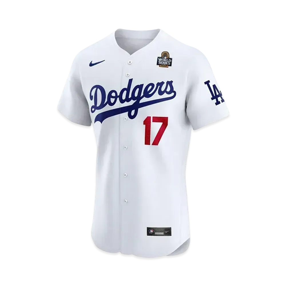 Nike MLB Shohei Otani Dodgers Authentic Uniform 2024 World Series Advancement Commemoration Elite Jersey Home "White"