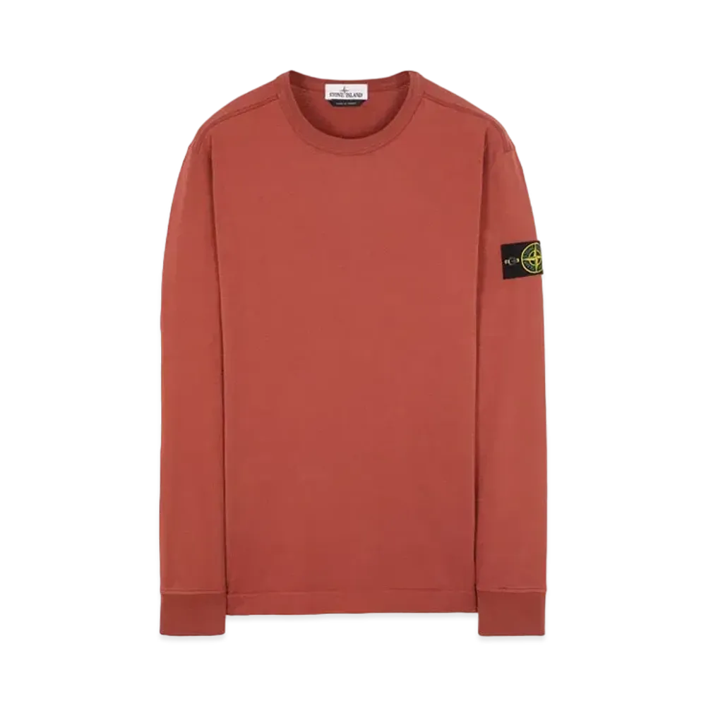 Stone Island 64450 GAUZED COTTON JERSEY "Brick Red"