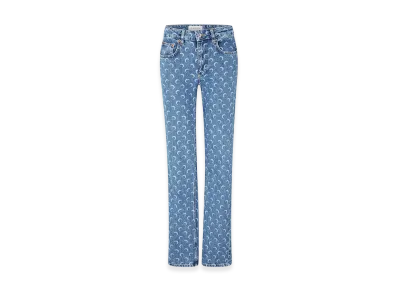 Marine Serre Women's MS Moon Straight Leg Jeans "Light Blue"