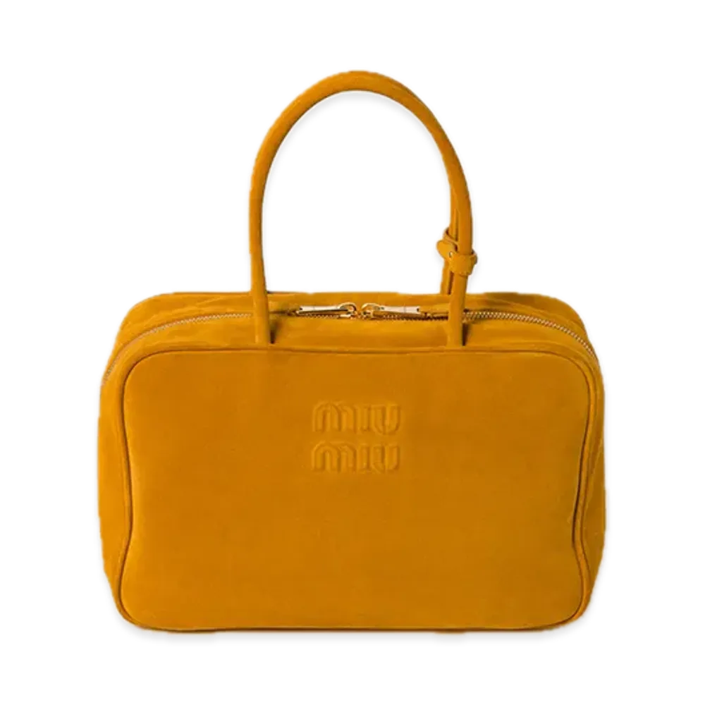 MIU MIU Suede Bow Bag "Mustard Yellow"