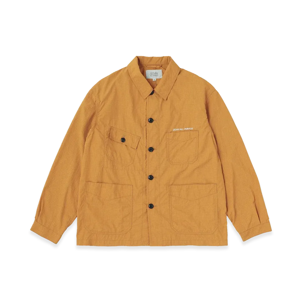 SEDAN ALL-PURPOSE Graph Plaid Nylon Work Jacket "Spark Gold"