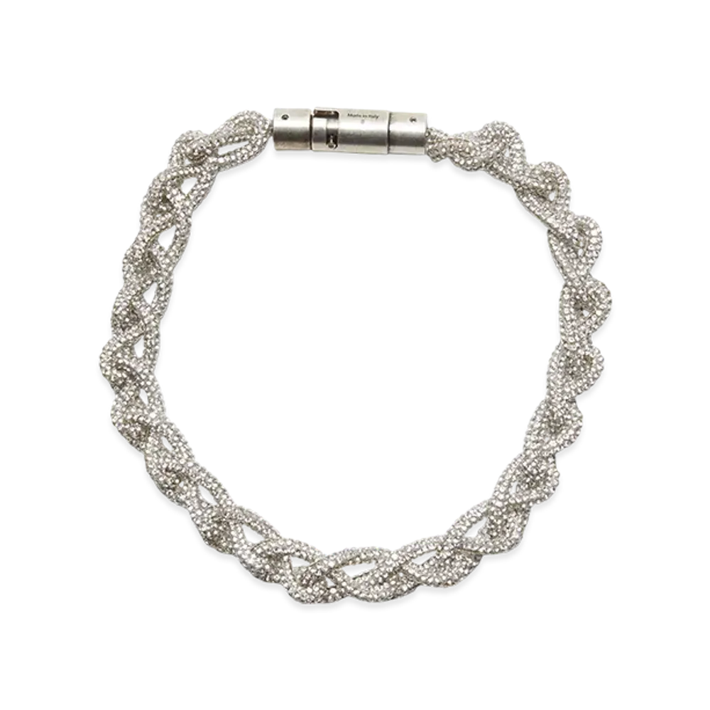 Acne Studios Crystal Cord Necklace "Antique Silver"