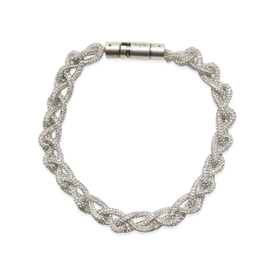 Acne Studios Crystal Cord Necklace "Antique Silver"