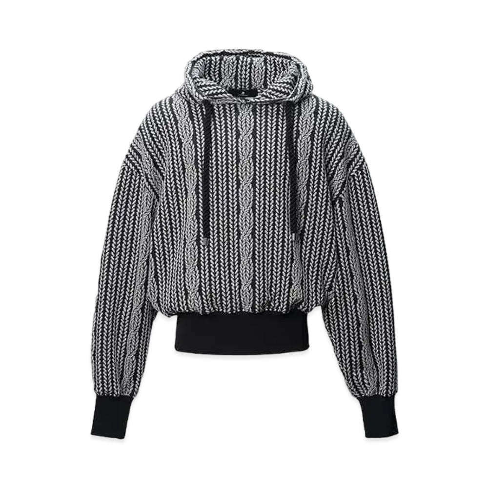 ANREALAGE Rope Knitting Jacquard Sweat Hoodie "Black"
