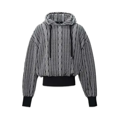 ANREALAGE Rope Knitting Jacquard Sweat Hoodie "Black"
