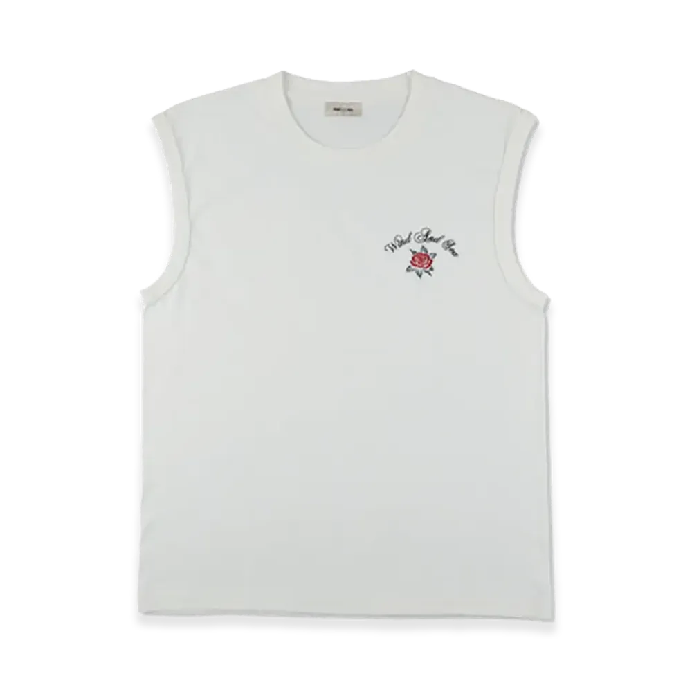 WIND AND SEA Rose Logo No Sleeve Tee "White"