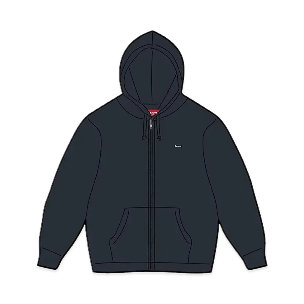 Supreme Small Box Zip Up Hooded Sweatshirt "Navy"