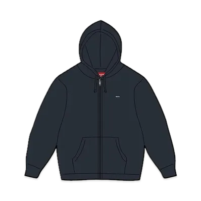 Supreme Small Box Zip Up Hooded Sweatshirt "Navy"