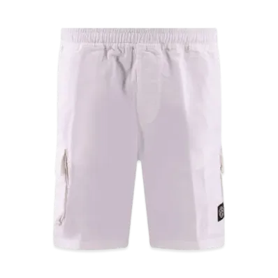 Stone Island L1304 Organic Cotton Old Treatment Cargo Bermuda Shorts - 23SS "White"