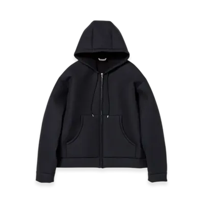 AURALEE Sponge Tropical Wool Zip Hoodie "Dark Navy"