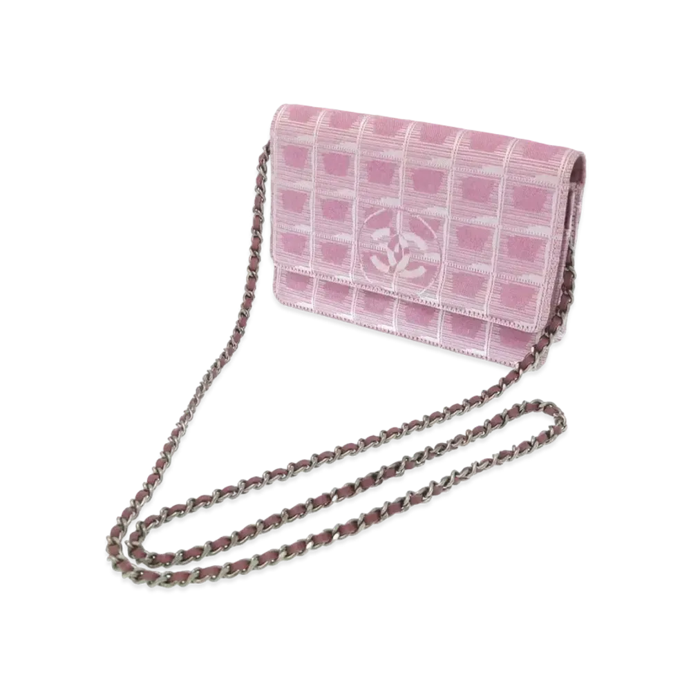 CHANEL New Travel Line Chain Wallet "Pink"