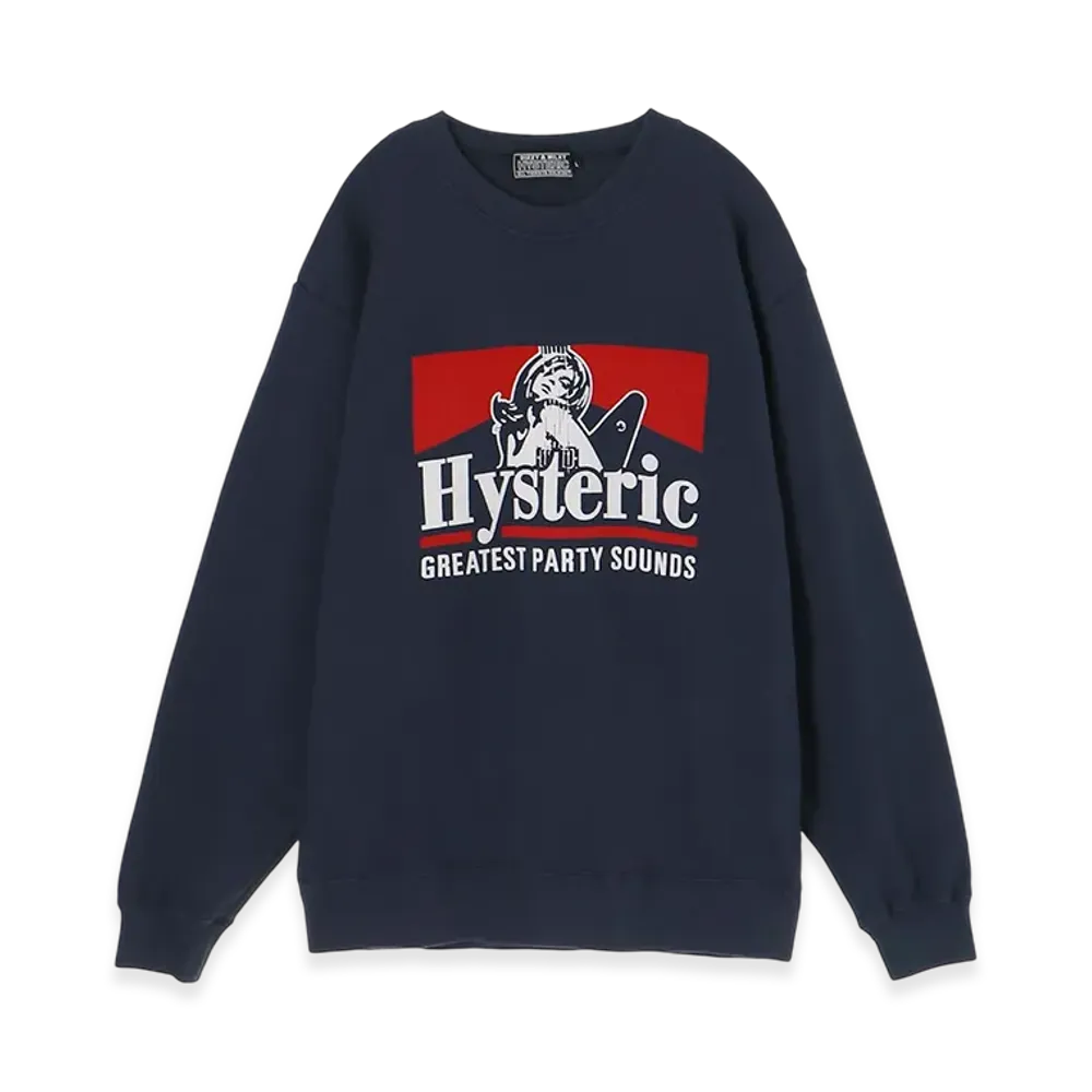HYSTERIC GLAMOUR Greatest Party Sounds Sweatshirt "Navy"
