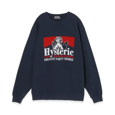 HYSTERIC GLAMOUR Greatest Party Sounds Sweatshirt "Navy"