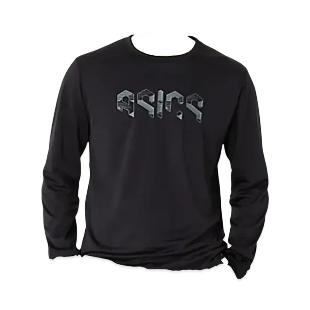 Asics Hex Graphic Dry Long Sleeve Shirt "Performance Black/Steel Gray"