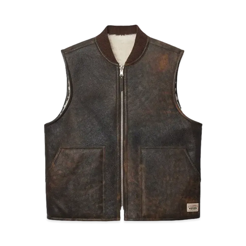 Stussy Reversible Shearling Workgear Vest "Brown"