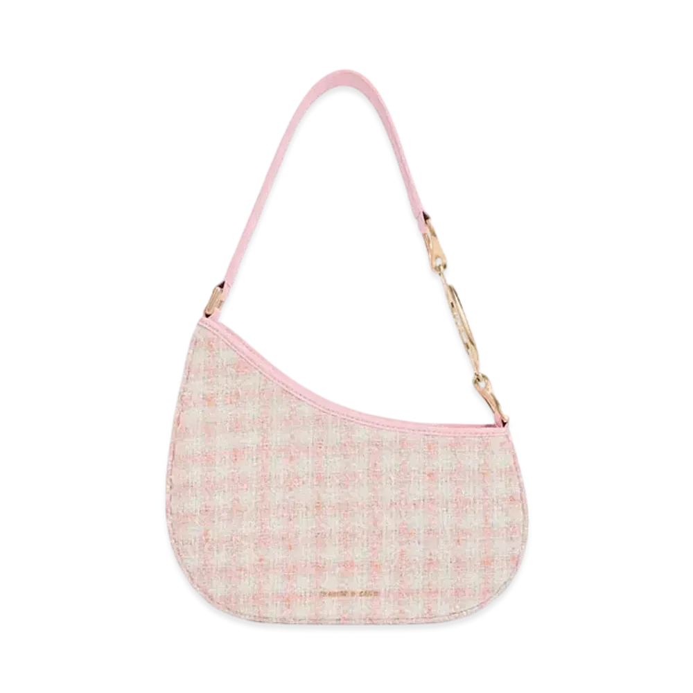 CHARLES & KEITH Asymmetric Shoulder Bag "Pink"