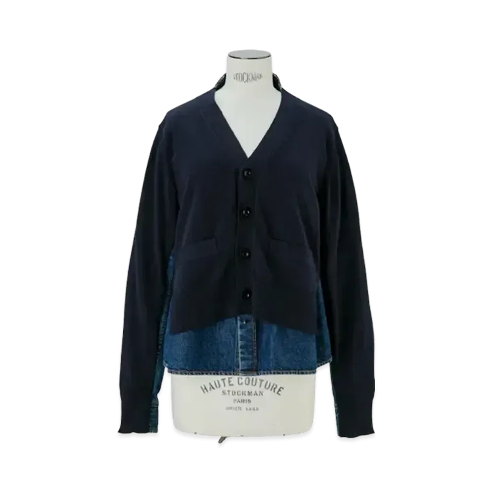 sacai Denim x Knit Cardigan "Navy"