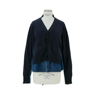 sacai Denim x Knit Cardigan "Navy"