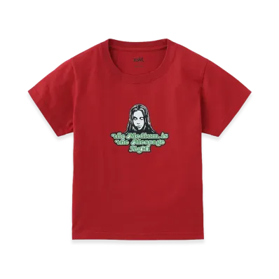 X-Girl Women's Glitter Logo And Face S/S Baby Tee "Red"