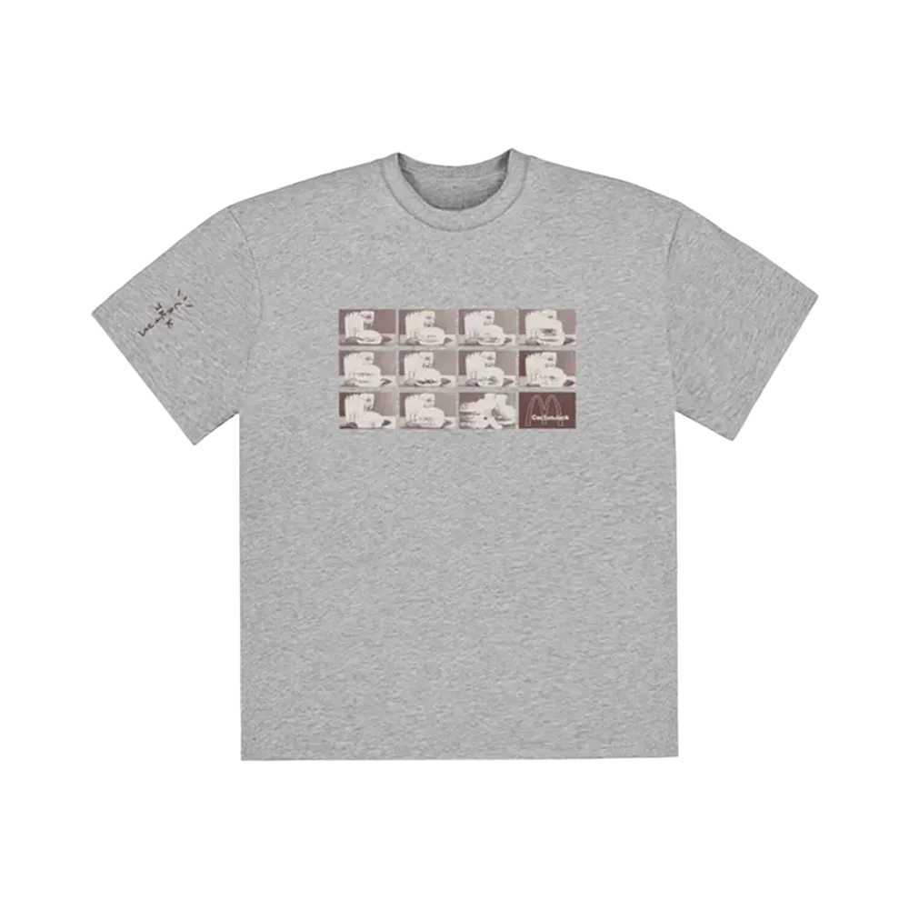 Travis Scott Cactus Jack x McDonald's Menu Mono Logo T-Shirt Grey