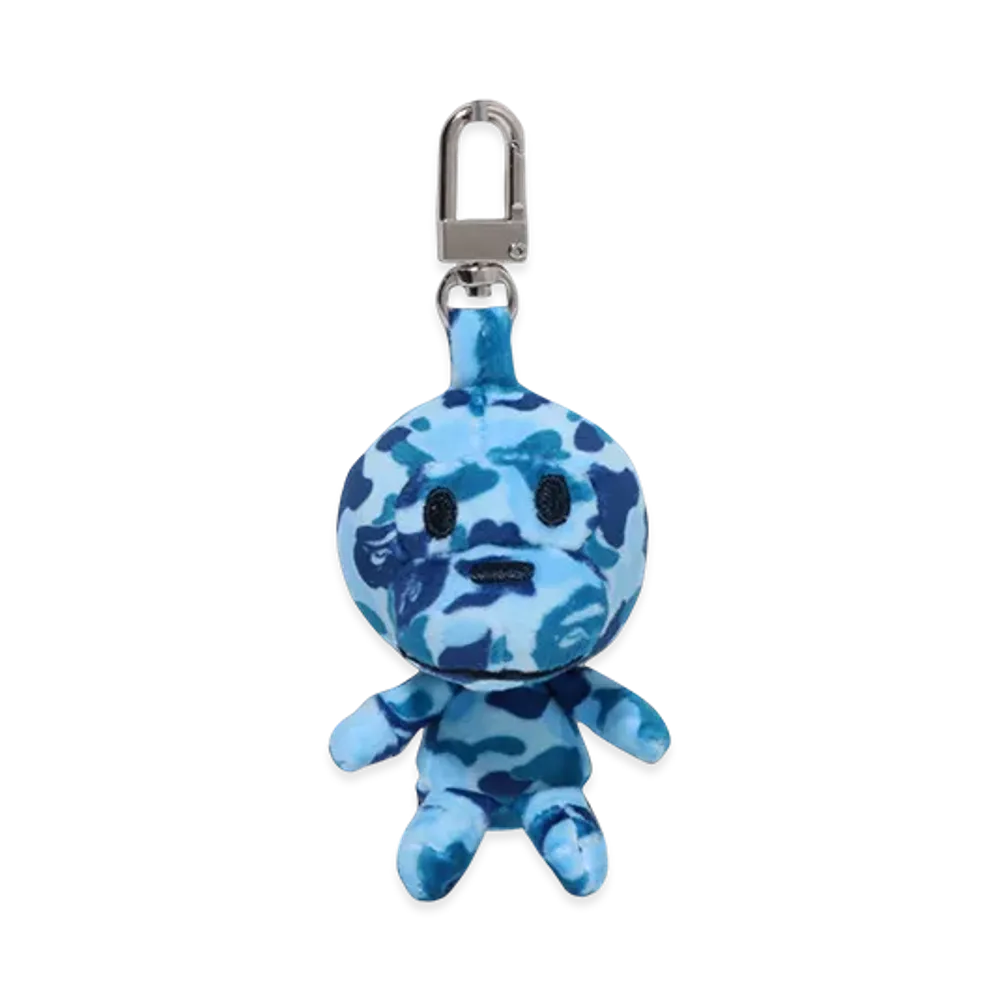 A BATHING APE Ladies Abc Camo Baby Milo Plush Doll Key Chain "Blue"
