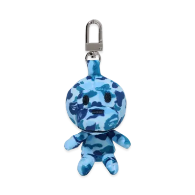 A BATHING APE Ladies Abc Camo Baby Milo Plush Doll Key Chain "Blue"